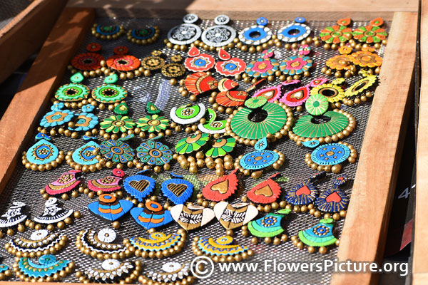 Modern colourful handmade earrings