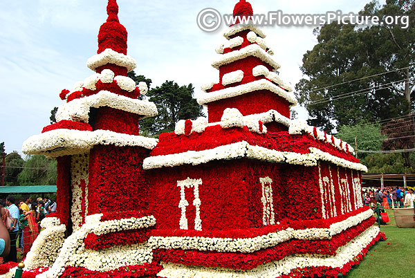 Flower replica of mahabalipuram shore temple