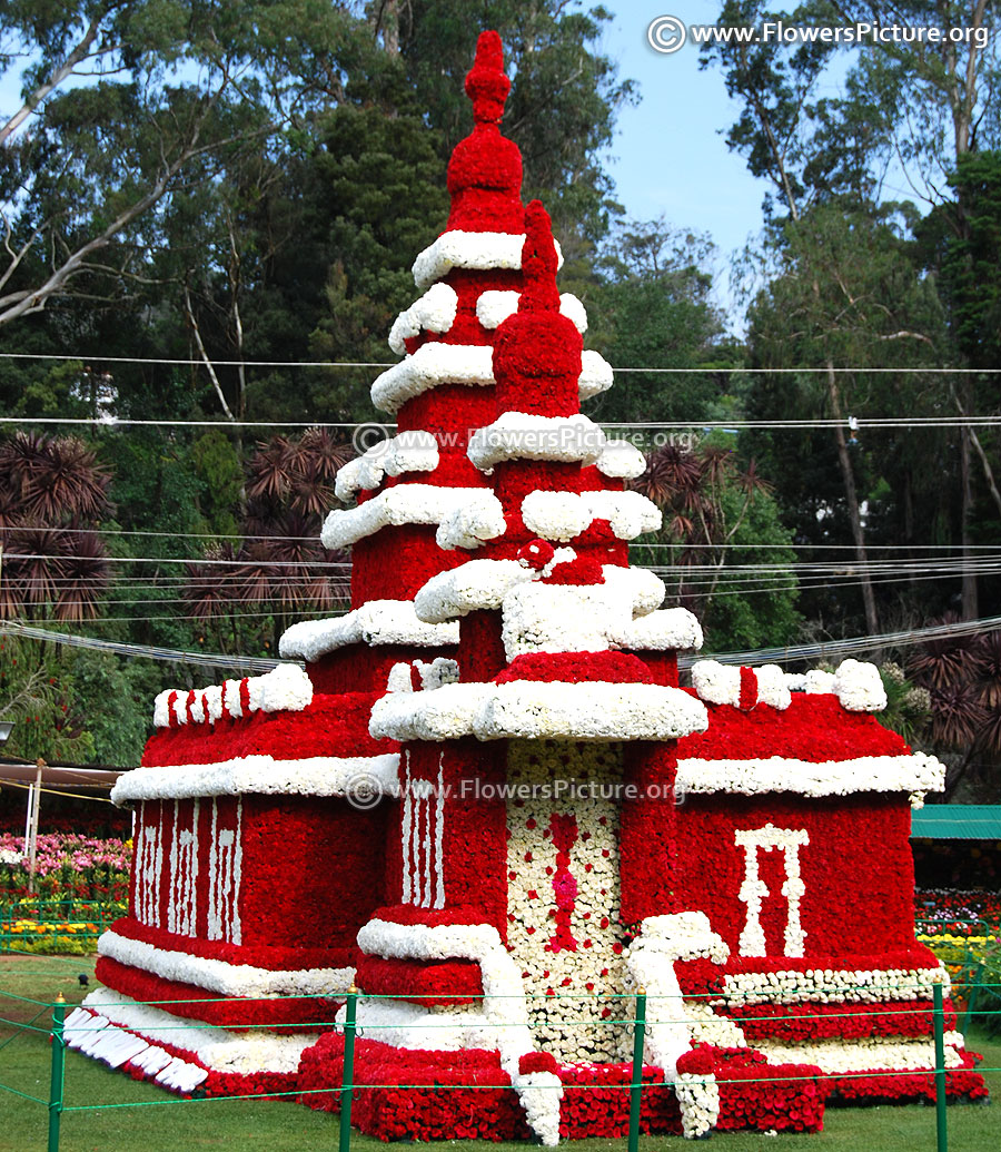 Ooty flower show 2017-floral replica of mahabalipuram