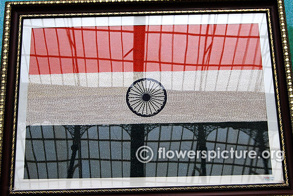 Indian flag creation using grains