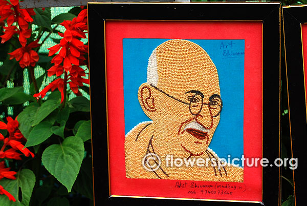 Mahatma gandhi grains art