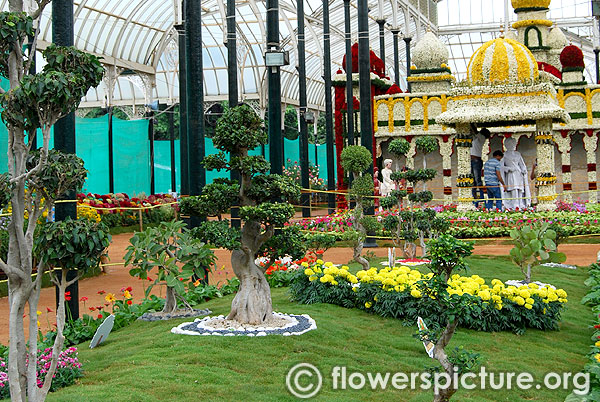 Mysore palace with bonsai garden