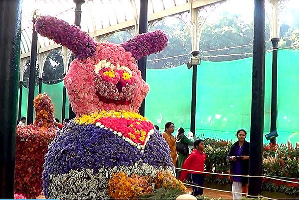 Rabbit creation using flowers