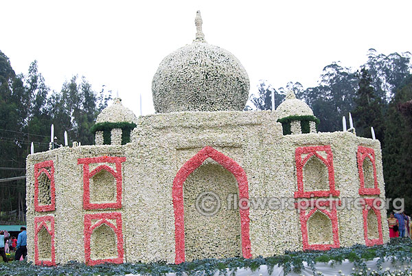 Flower taj mahal with 1 lakh white roses