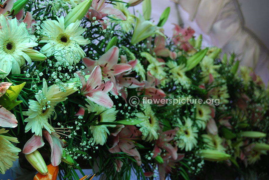 Gerbera lily flower boquet